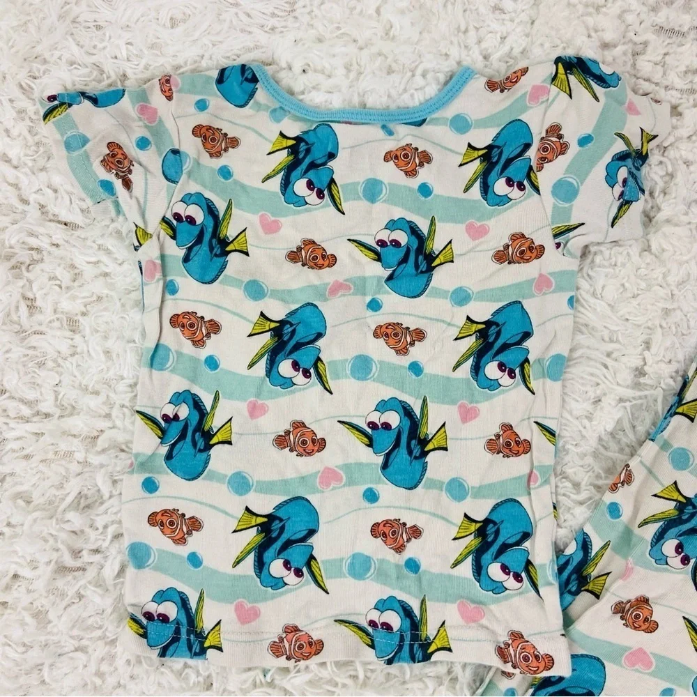 Disney’s Pixar finding Dory Blue Fish Marlon & Dory heart Print Kids Pajama Set